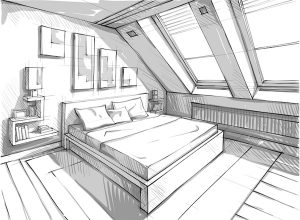 illustrated bedroom